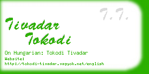 tivadar tokodi business card